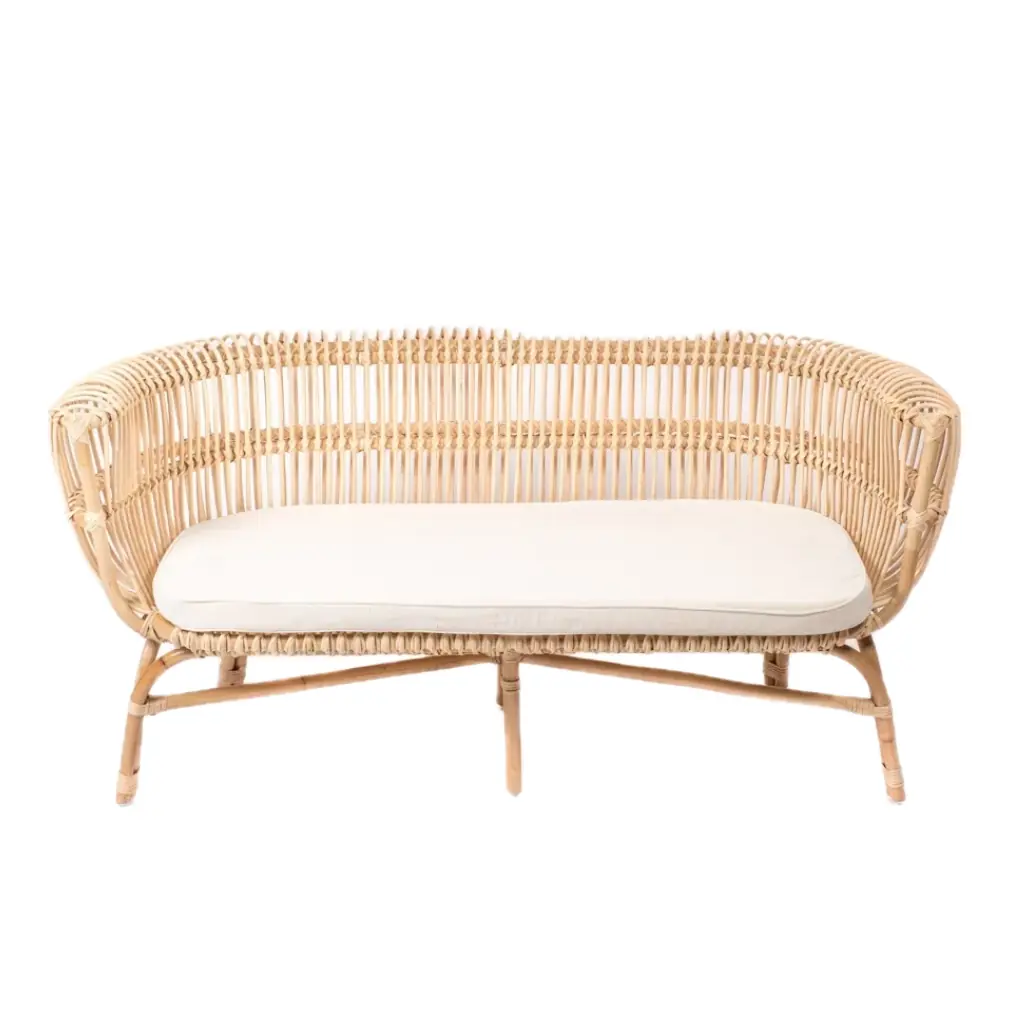HAVANA - Banquette en rotin avec coussin L150*l75*h74