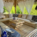 HYDILE - Gazebo en bambou 4m*4m Toiture