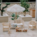 ILIOS - Banquette en rotin et pieds en teck L160xl60xh80cm