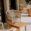 ILIOS - Fauteuil en rotin et pieds en teck L80xl60xh80cm