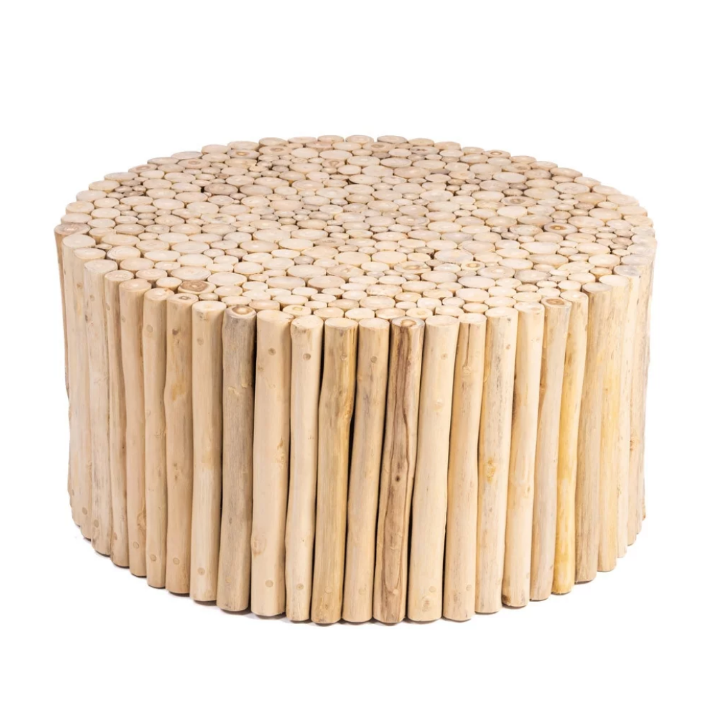 JATI - Grande table basse en bois de teck D80 h40cm