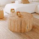 JATI - Grande table basse en bois de teck D80 h40cm