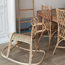 JIMY - Cheval à bascule en rotin - Objet de décoration L90xl45xh80cm