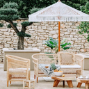 JORDI - Coussin en raphia tressé couleur naturelle L40xl40xh10cm