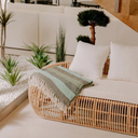 LULLI - Banquette design en rotin avec coussin L174*l65*H70