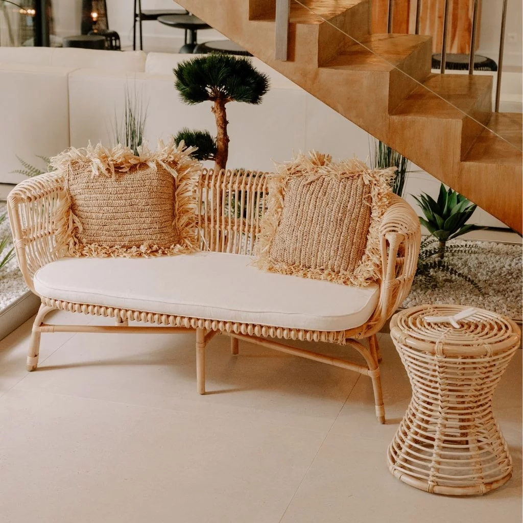 MANA - Guéridon en rotin D40 H50cm