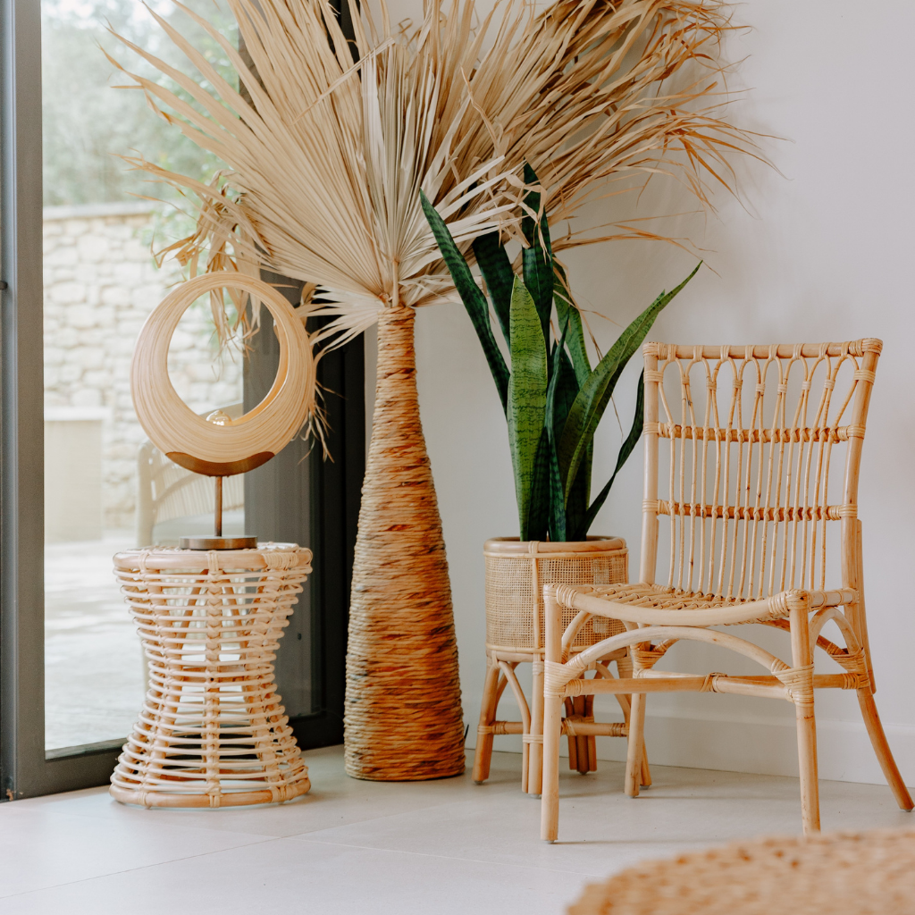MANA - Guéridon en rotin D40 H50cm