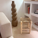 MARRO - Tabouret en doum et bois d'eucalyptus L30xl30xh42cm