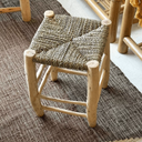 MARRO - Tabouret en doum et bois d'eucalyptus L30xl30xh42cm
