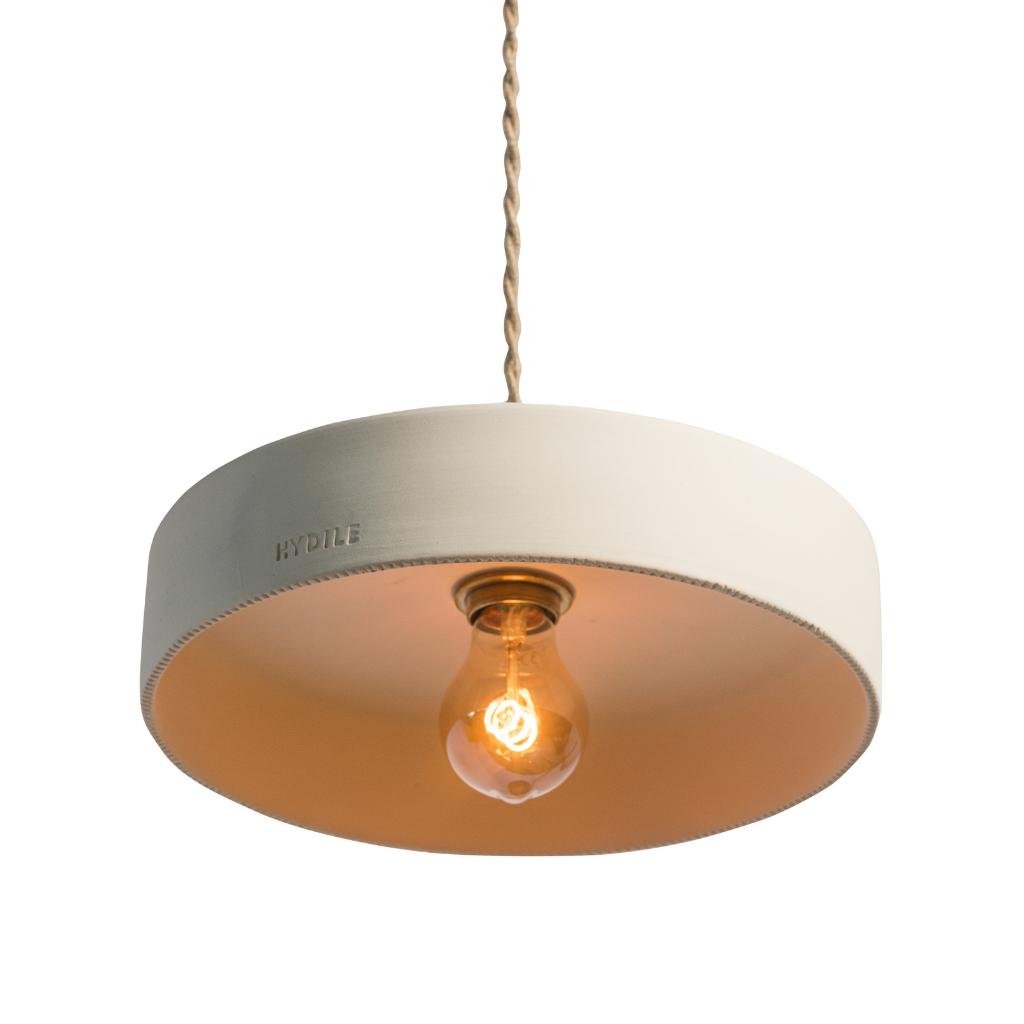 MICHELE TAILLE L - Suspension en terre cuite Blanche D29xH6,5cm