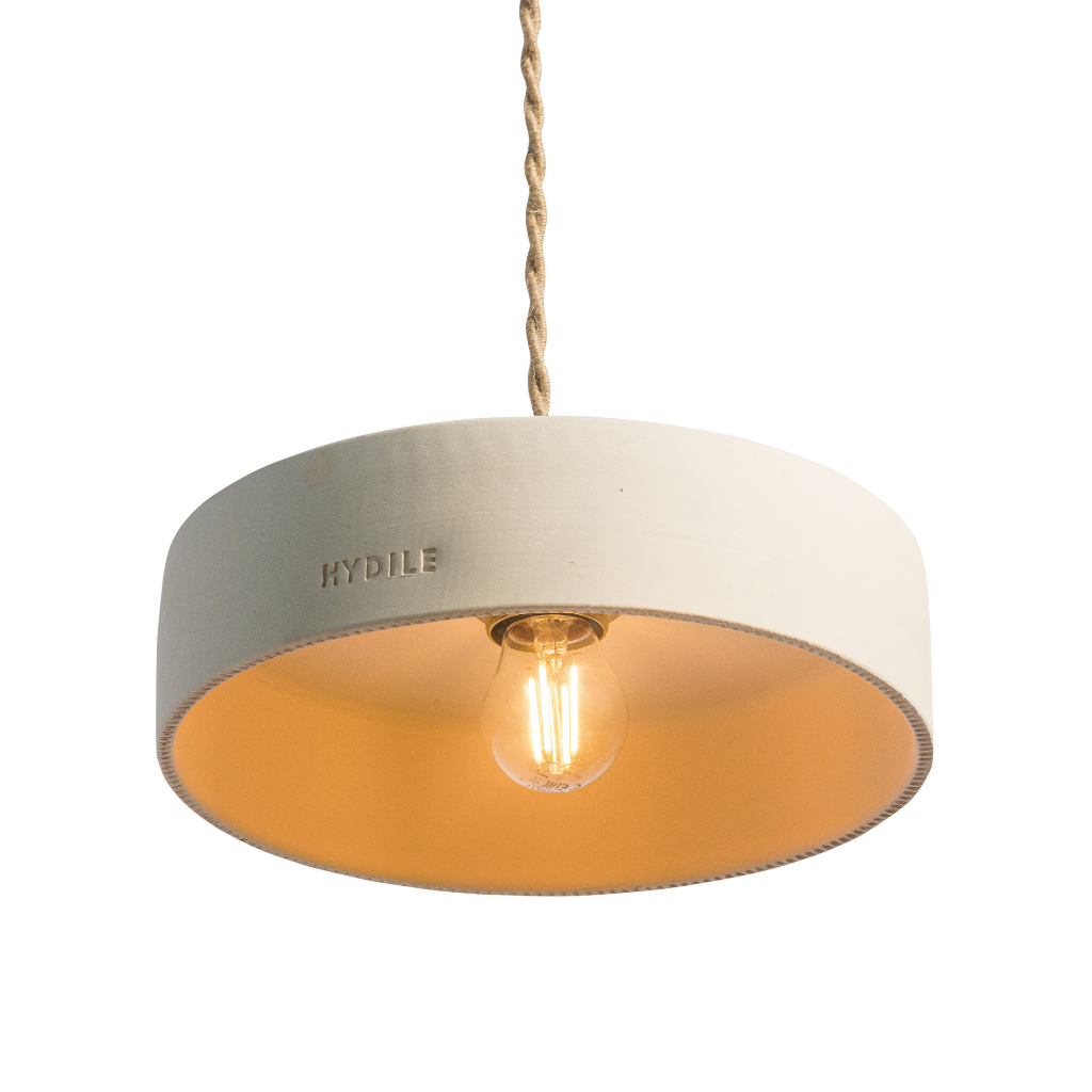 MICHELE TAILLE L - Suspension en terre cuite Blanche D29xH6,5cm