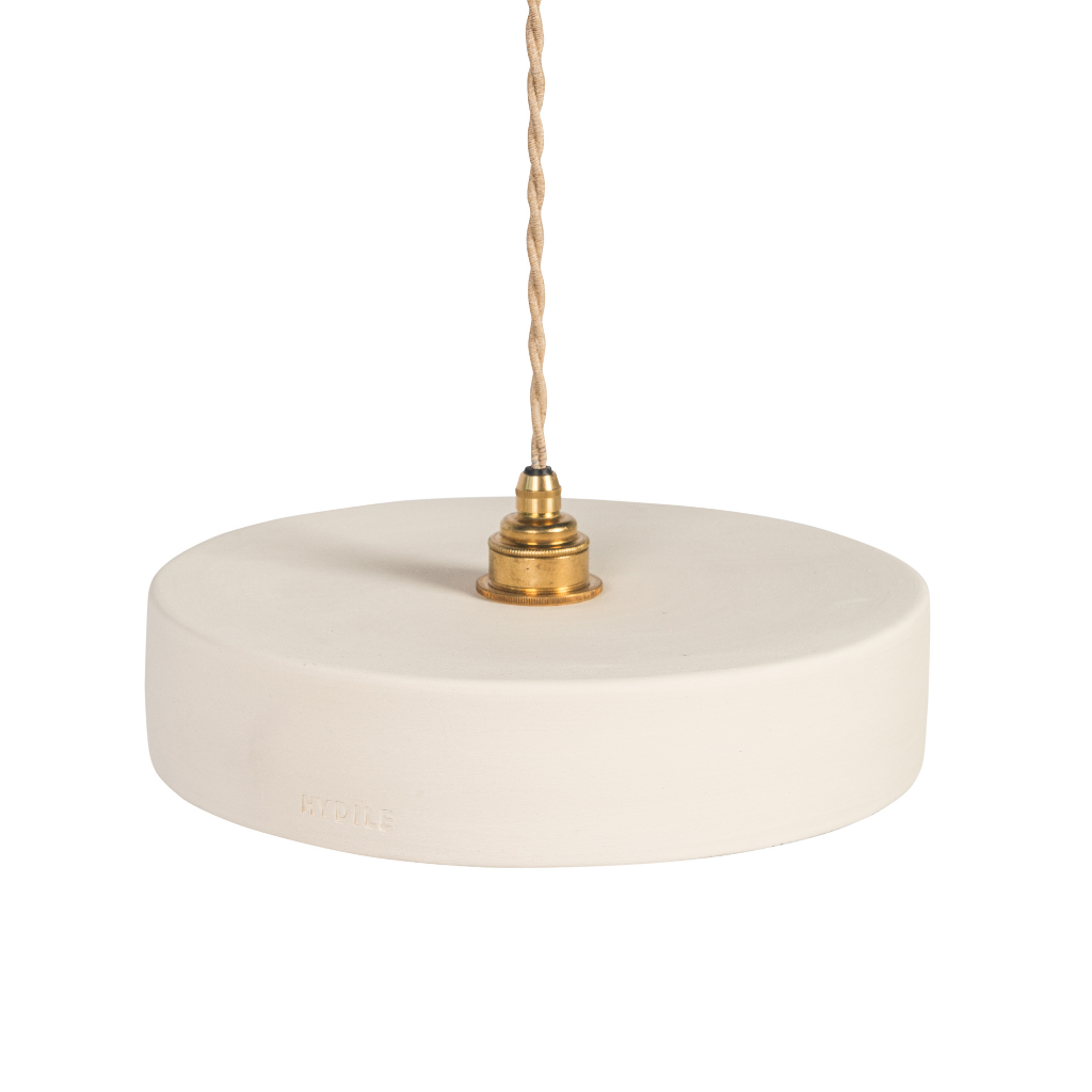 MICHELE TAILLE L - Suspension en terre cuite Blanche D29xH6,5cm