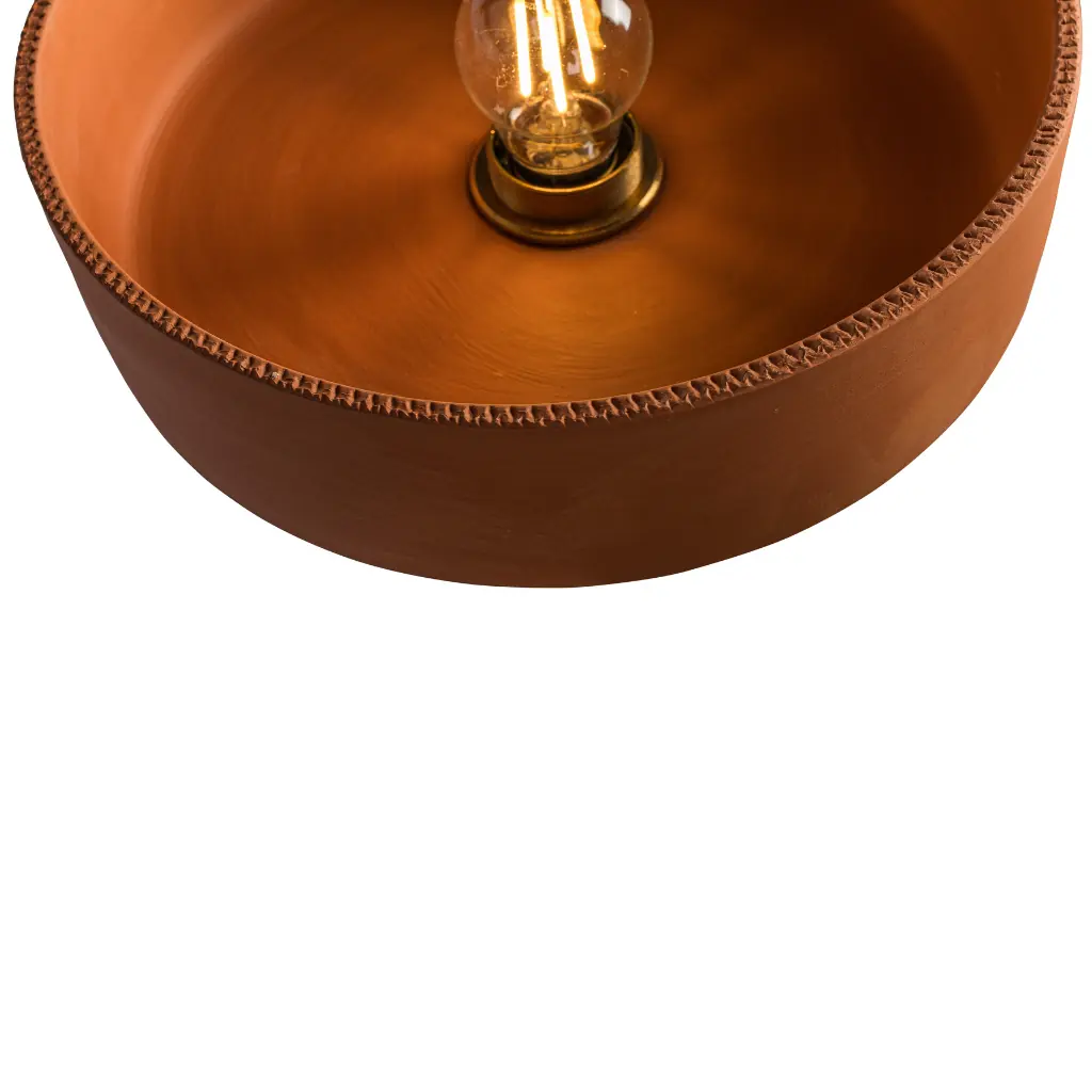 MICHELE TAILLE S - Suspension en terre cuite Ocre D24cmxH6,5cm