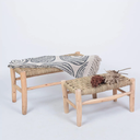 Moyen banc en doum et structure en bois d'eucalyptus L60xl35xh35cm