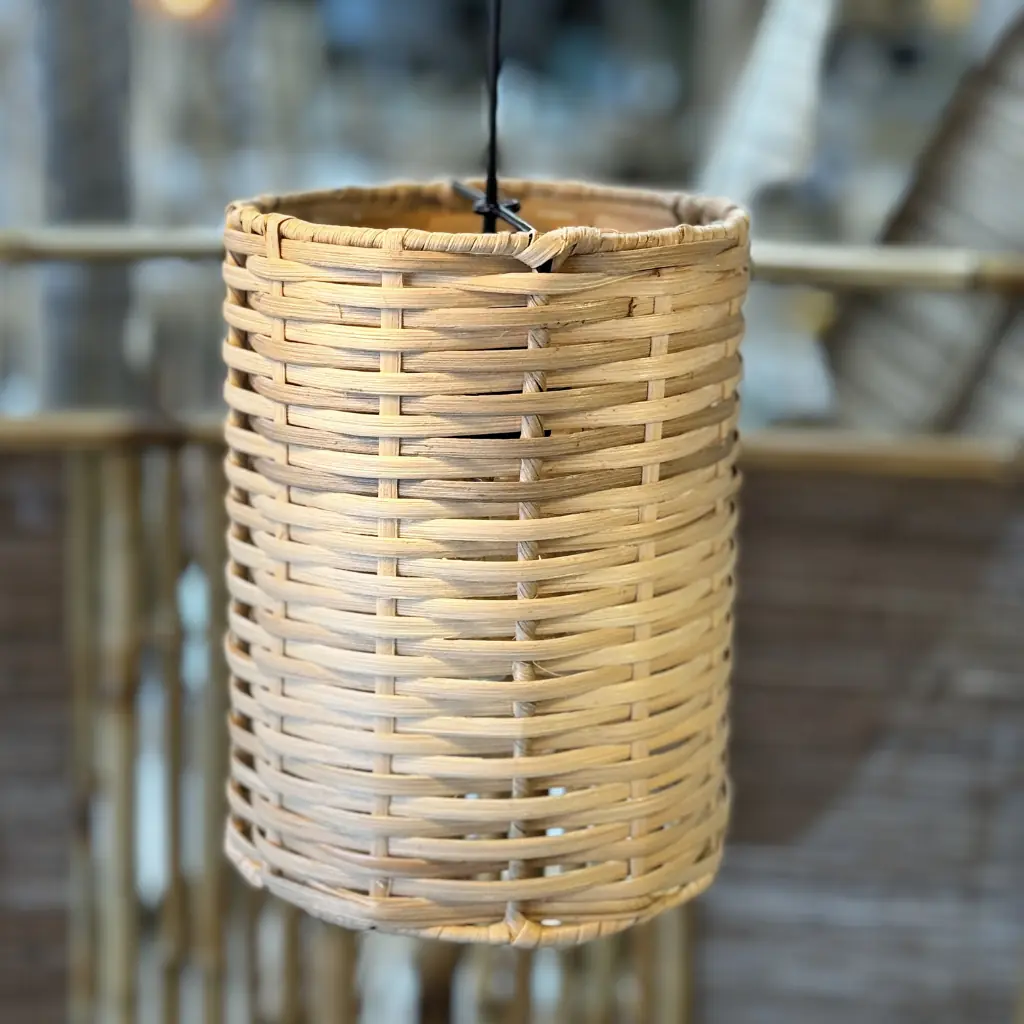 NATURAL YUNIS - Suspension cylindrique naturelle en rotin D16xH20,5cm
