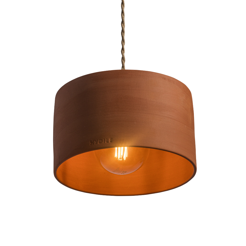 ODILE - Suspension en terre cuite Ocre D24xH14cm