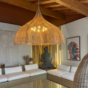 PACO- Suspension en rotin forme fleur D1m50 h1m