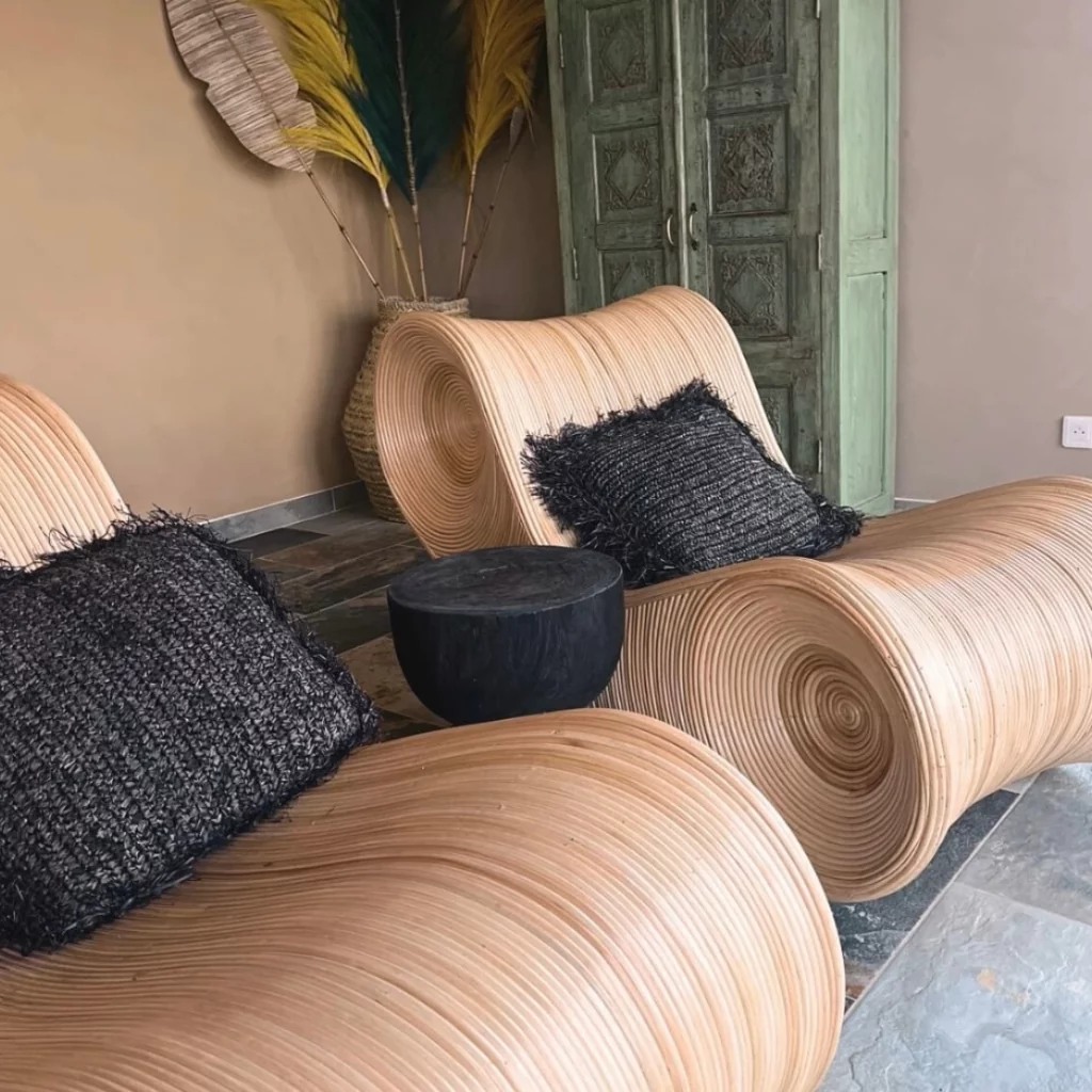 PALALOUM - Fauteuil rotin Hauteur: 81.5 Longueur 140 Largueur 64