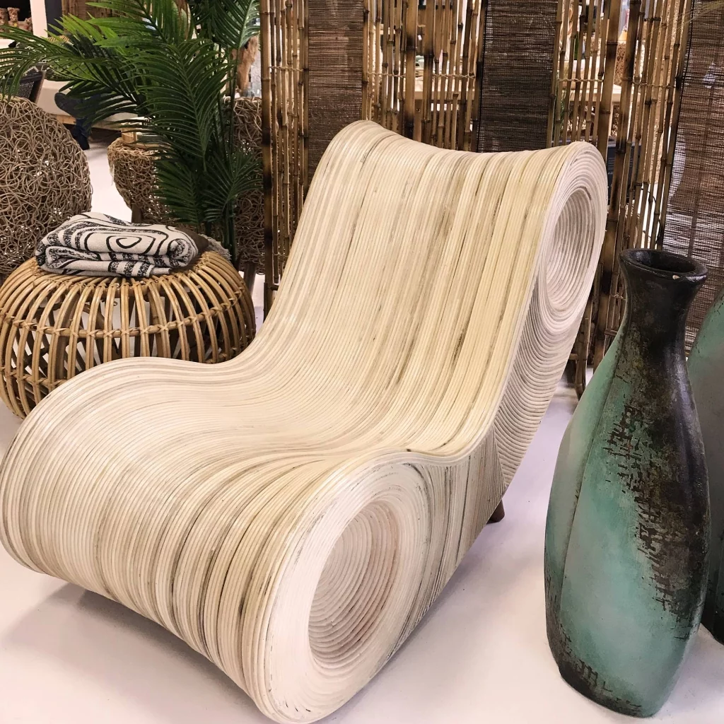 PALALOUM - Fauteuil rotin Hauteur: 81.5 Longueur 140 Largueur 64