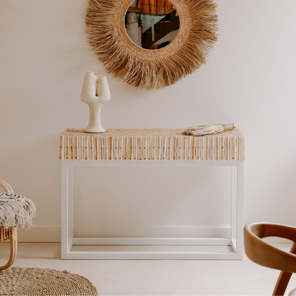 [3760428960238] BAZIL - Console en branche de teck et pieds en fer