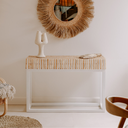 BAZIL - Console en branche de teck et pieds en fer