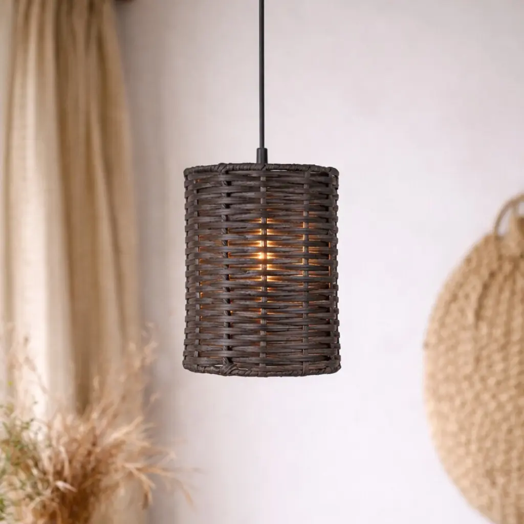 [3760428960283] BLACK YUNIS - Suspension en rotin