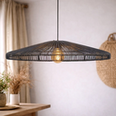 ESSO XL - Suspension en rotin noir