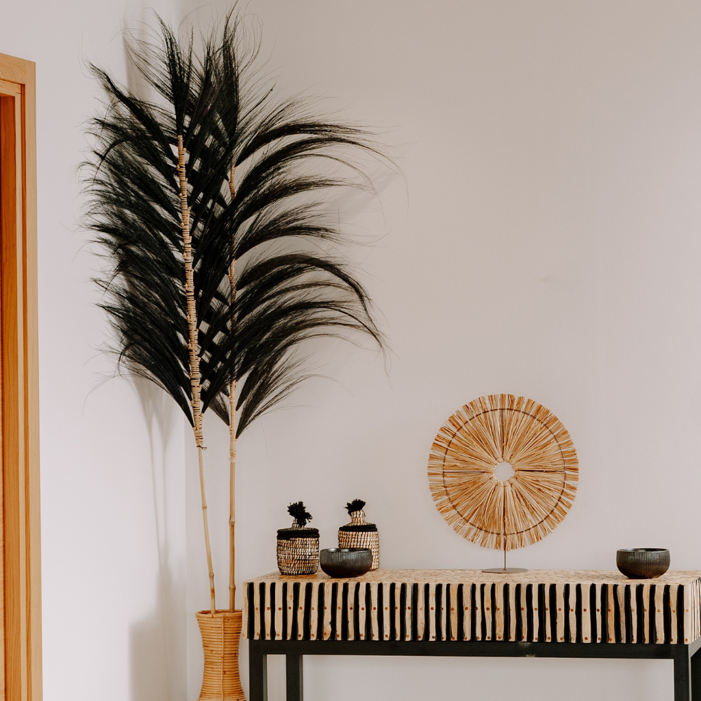 Feuille de rayung et tige bambou  NOIR