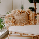 JORDI - Coussin en raphia tressé couleur naturelle