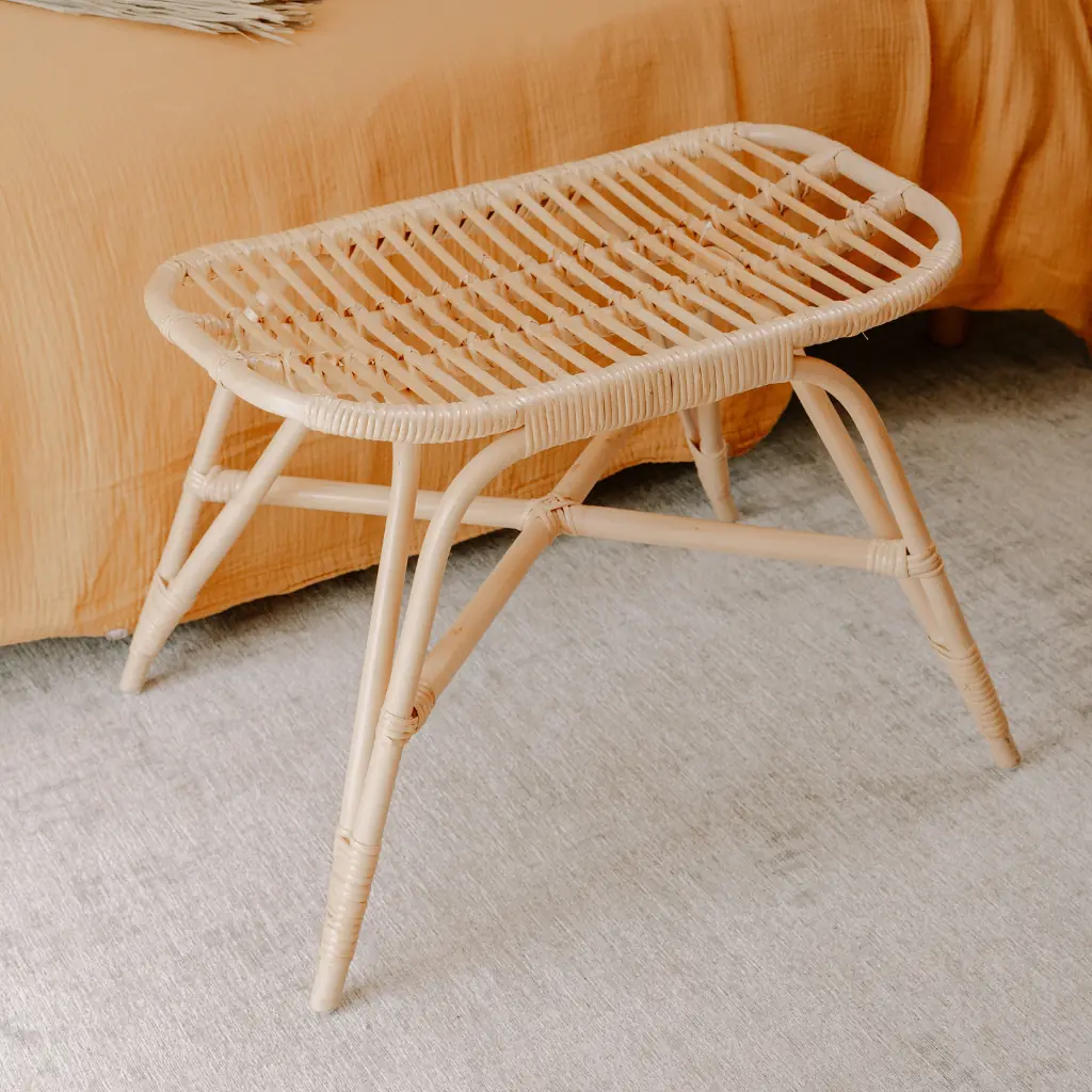 LOUK - Petit banc déco en rotin