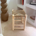 MARRO - Tabouret en corde tressée et bois d'eucalyptus