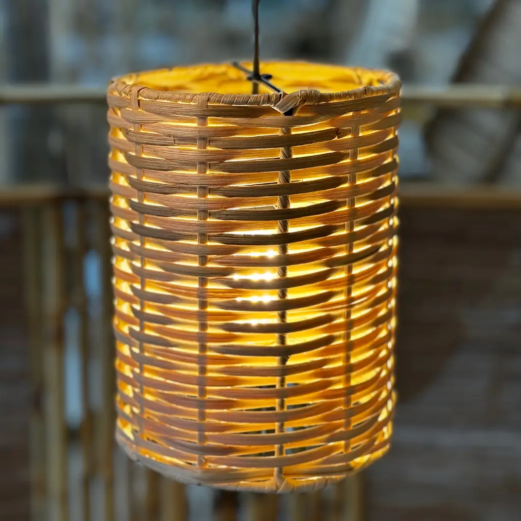 NATURAL YUNIS - Suspension cylindrique naturelle en rotin