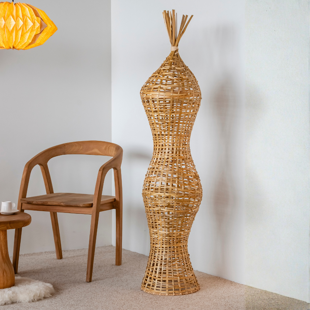 [3760428964496] PALM TREE M - Objet décoratif tressé en bambou