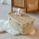PILOU - Grand coffre de rangement en feuilles de palmier