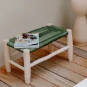 ROUCOU – Moyen banc en bois d’eucalyptus avec corde synthétique verte
