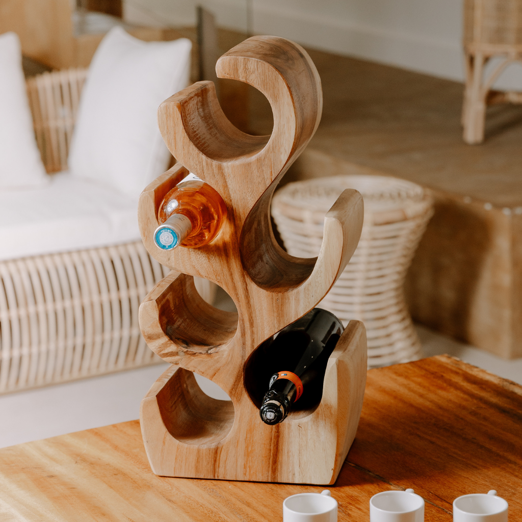 VINO - Porte-bouteille en bois de suar naturel