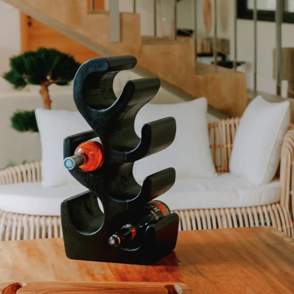[3760428963765] VINO - Porte-bouteille en bois de suar noir