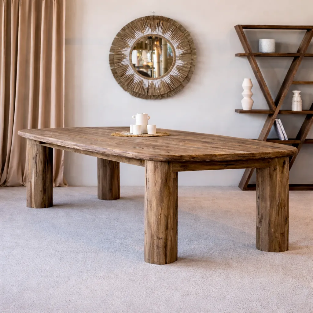 [3760428963680] VASCO L - Table Rectangle en teck recyclé