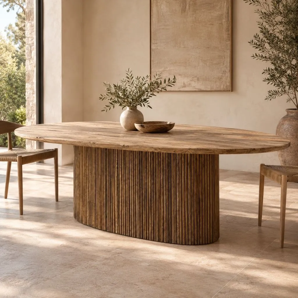 [3760428963857] YAGA - Table ovale en teck recyclé