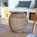 ANNIE - Table en corde et plateau en teck