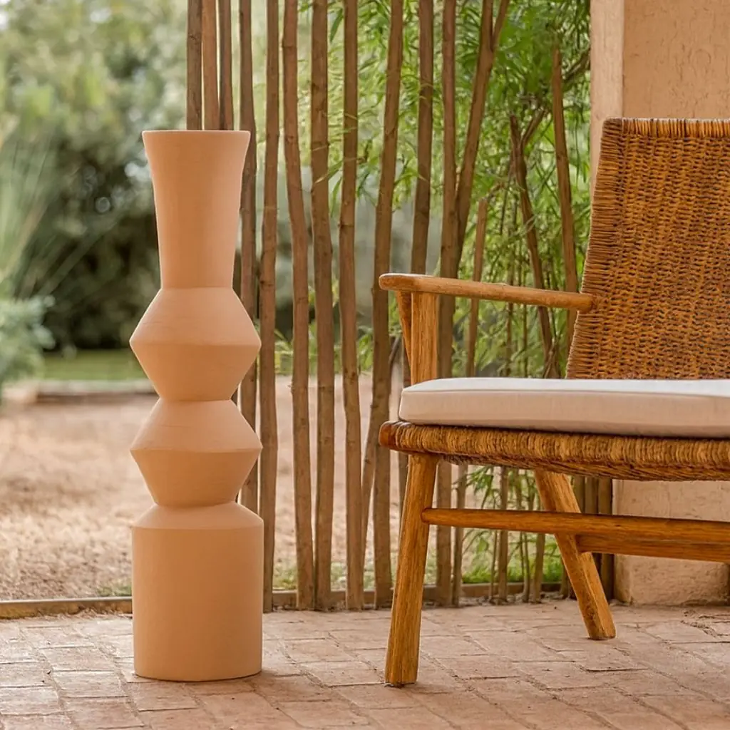 [3760428962805] ZAGORA A - Poterie XXL en terre cuite (Orange clair / Gold ravenne)