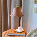 ELODIE - Suspension dentelée en terre cuite ocre