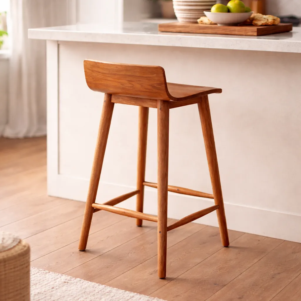 [3760428964724] PIA - Tabouret de bar en teck recyclé