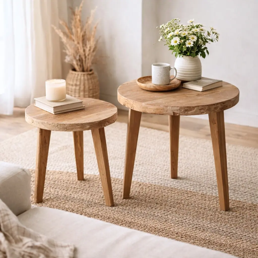 NAYA - Lot de deux table en teck