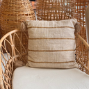 VANILLE - Coussin carré blanc rayure