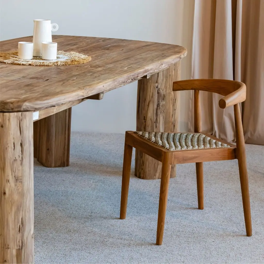 [3760428964861] AMBIA - Chaise en bois de teck et corde synthétique naturel