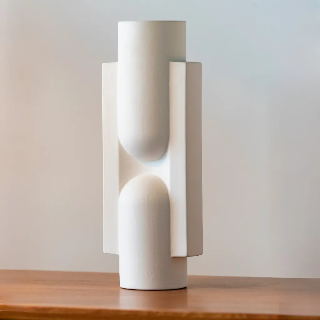 [3760428964397] RECIF - Petit vase en terre cuite blanc