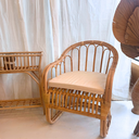 LIVIO - Fauteuil en rotin avec coussin d'assise