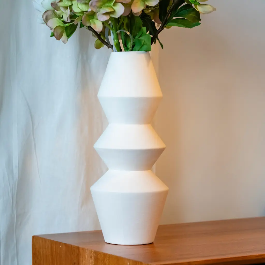 [3760428964403] ECUME - Petit vase en terre cuite blanc