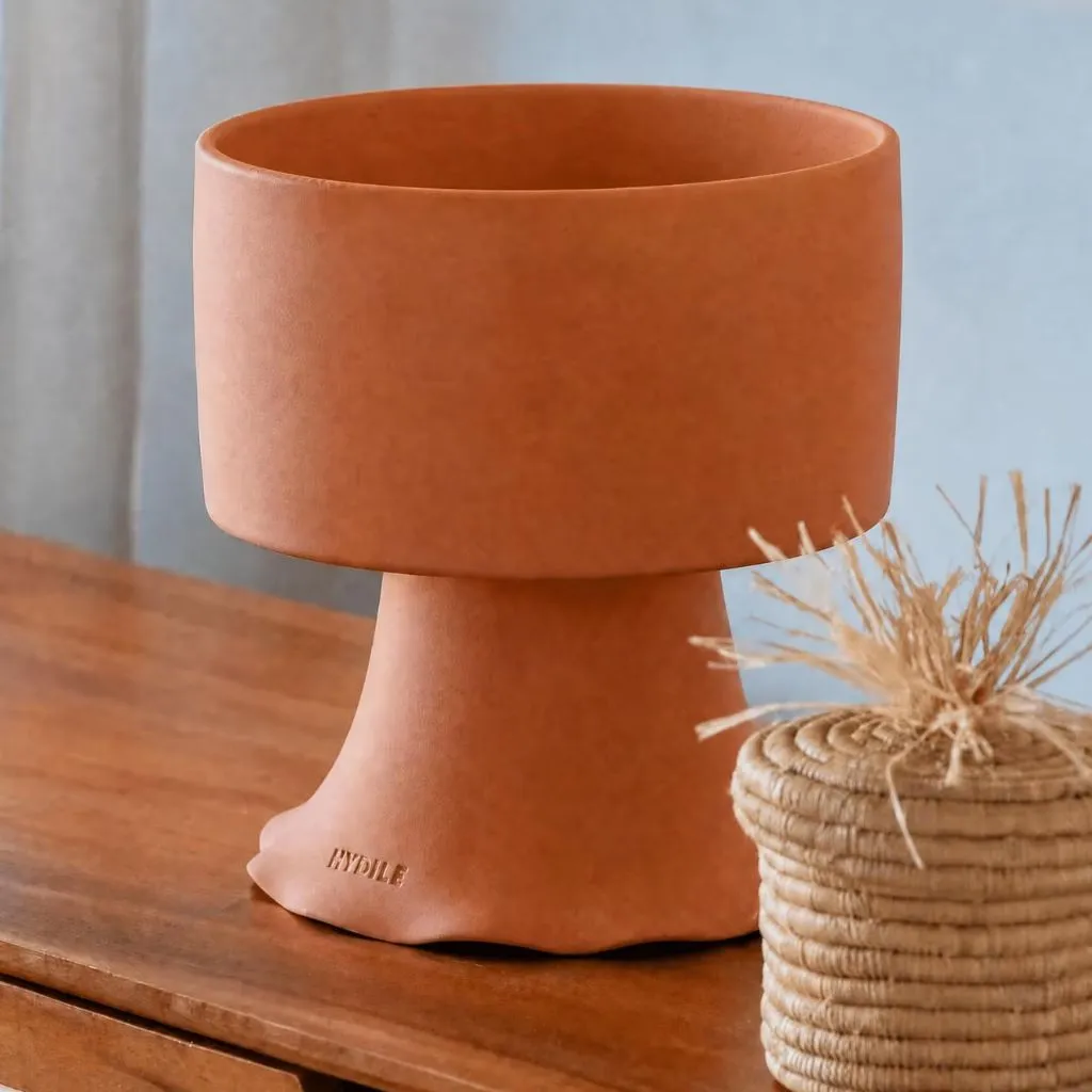 ONDA - Lampe à poser en terre cuite ocre